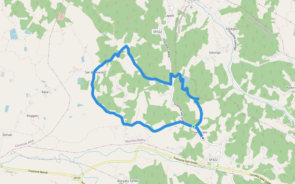 Sentiero dell'Acqua walking route map in San Grato