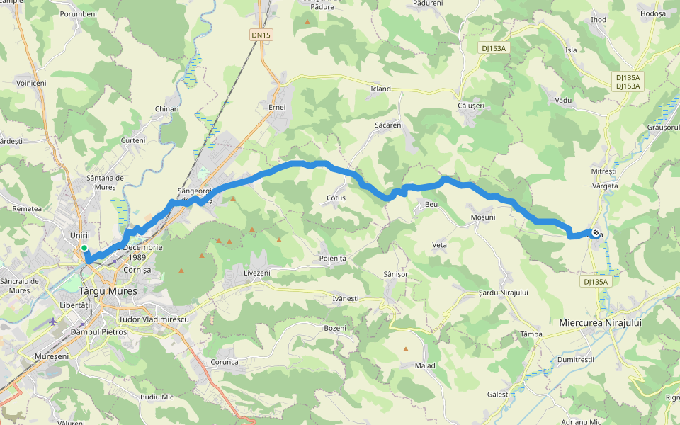 Via Mariae M01-52 Sântana de Mureș (Tîrgu Mures) - Valea walking route map in Târgu Mureș