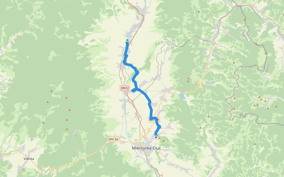Via Mariae M01-58 Cârta - Șumuleu Ciuc walking route map in Cârța