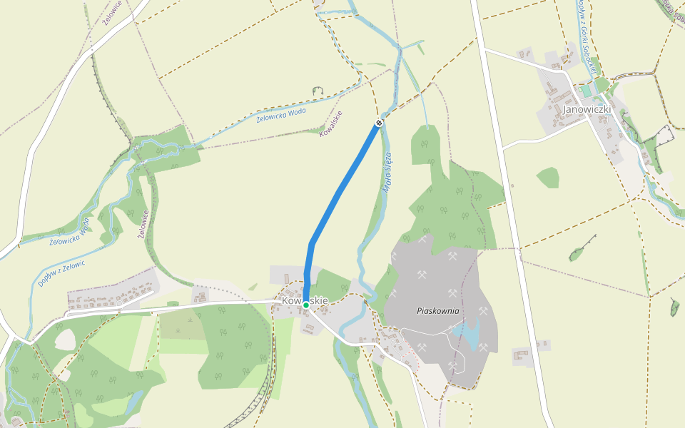 Kowalskie - Rozdroże nad Małą Ślęzą walking route map in Kowalskie