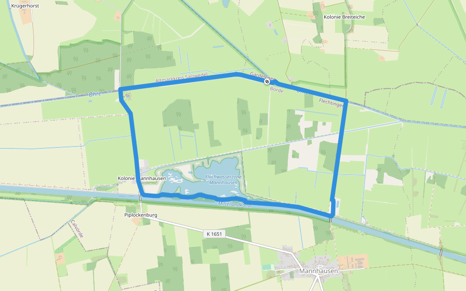 Wanderweg Mannhausen (groß) walking route map in Gardelegen