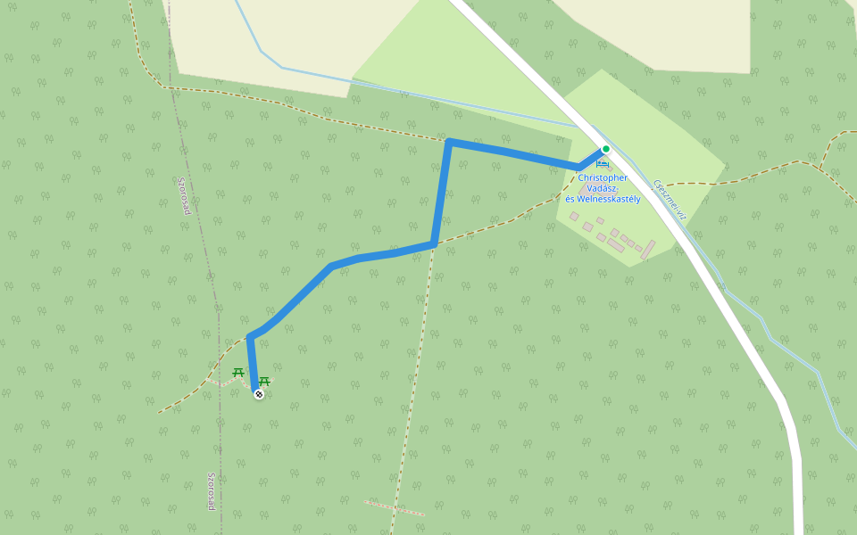 P● (Törökkút, Vadászkastély - Török-kút) walking route map in Törökkoppány