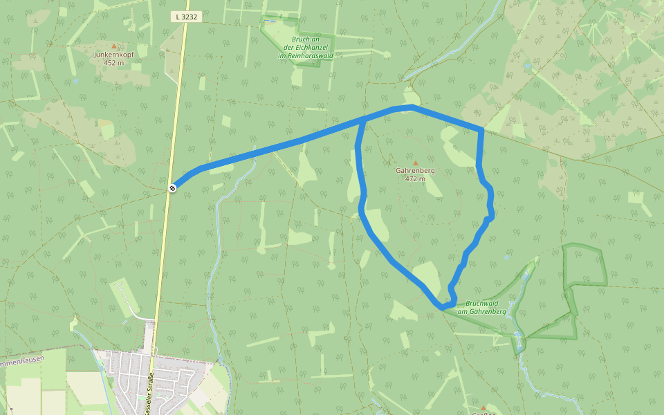 Eco Pfad Holzhausen, Gahrenbergrunde walking route map in Gutsbezirk Reinhardswald