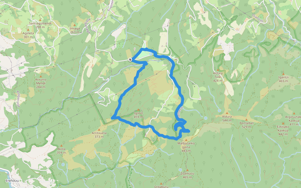 SL-GI 1003 Arbasoen aztarnak walking route map in Errenteria