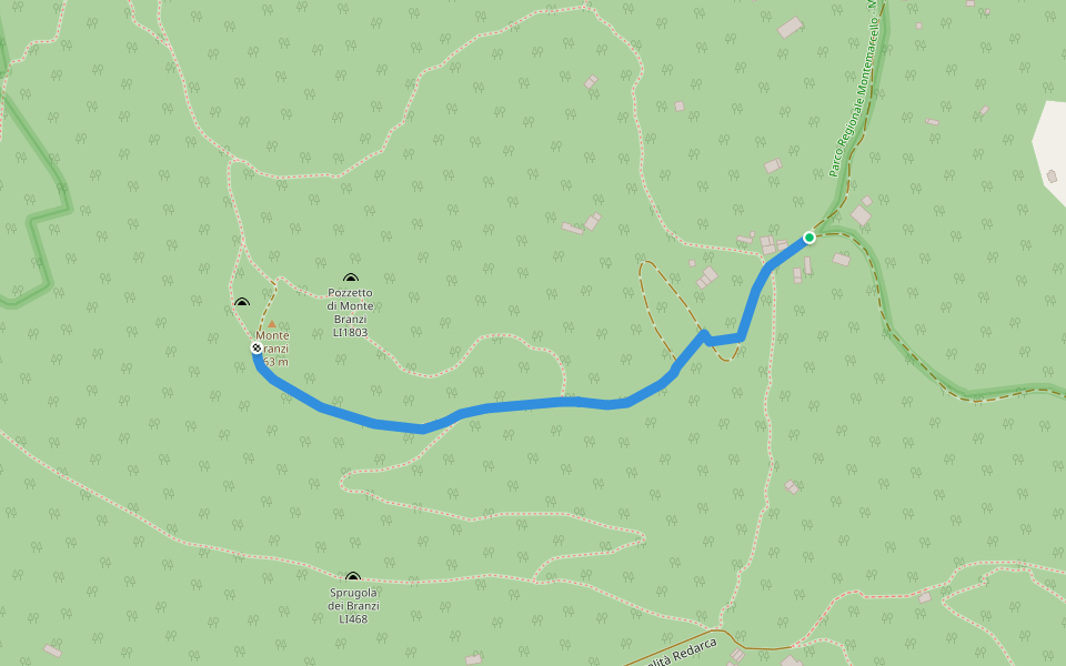 Campo Di Già - Monte Branzi walking route map in Lerici