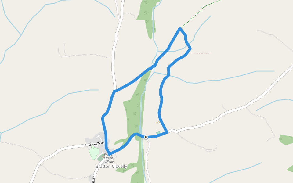 The Packhorse Trail walking route map in Bratton Clovelly