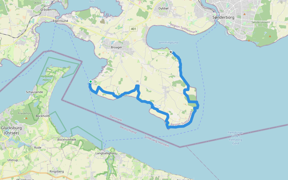 Gendarmstien, Krageetapen walking route map in Broager