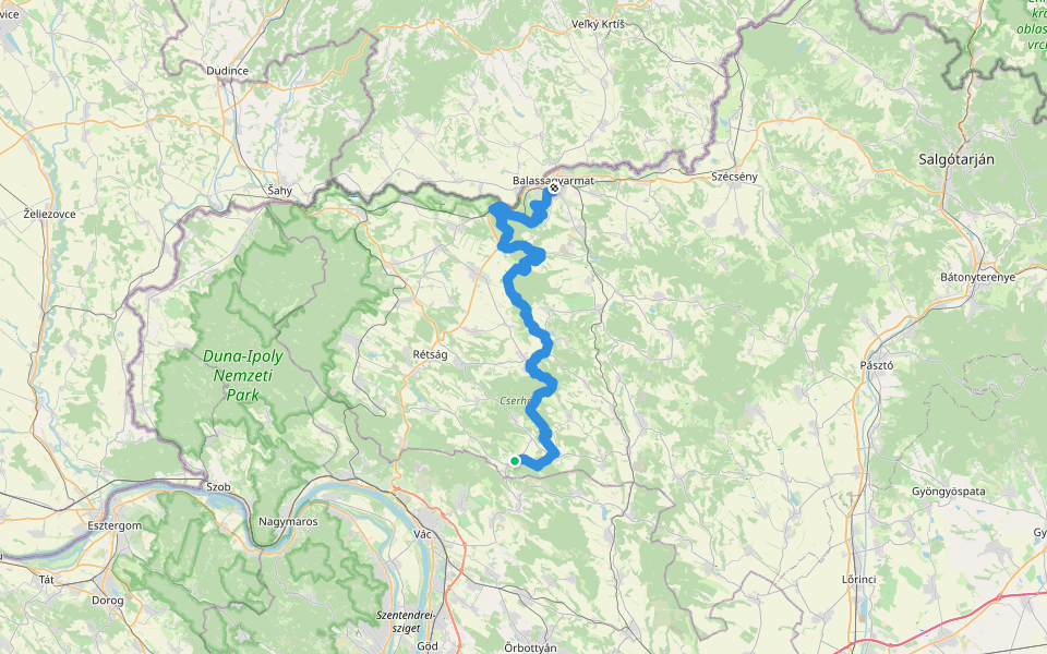 S (Balassagyarmat – Keszeg) walking route map in Keszeg