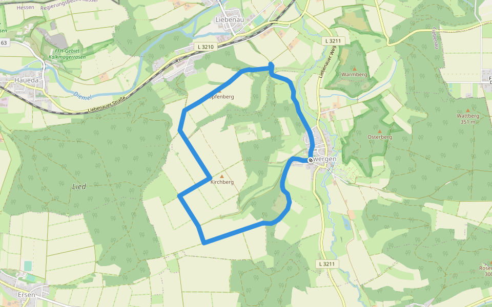 Zwergen - Z3 walking route map in Liebenau