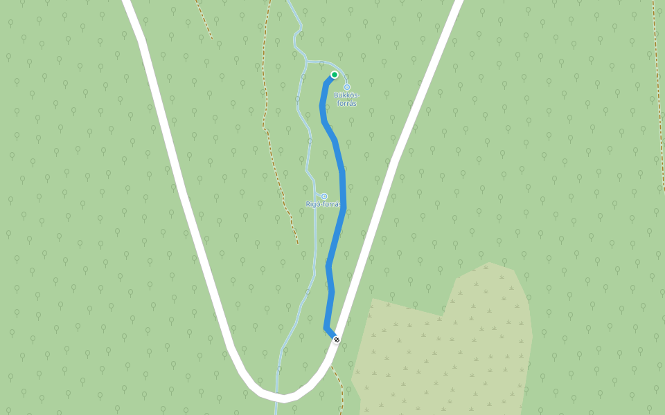 K● (Bükkös-forrás) walking route map in Kővágószőlős