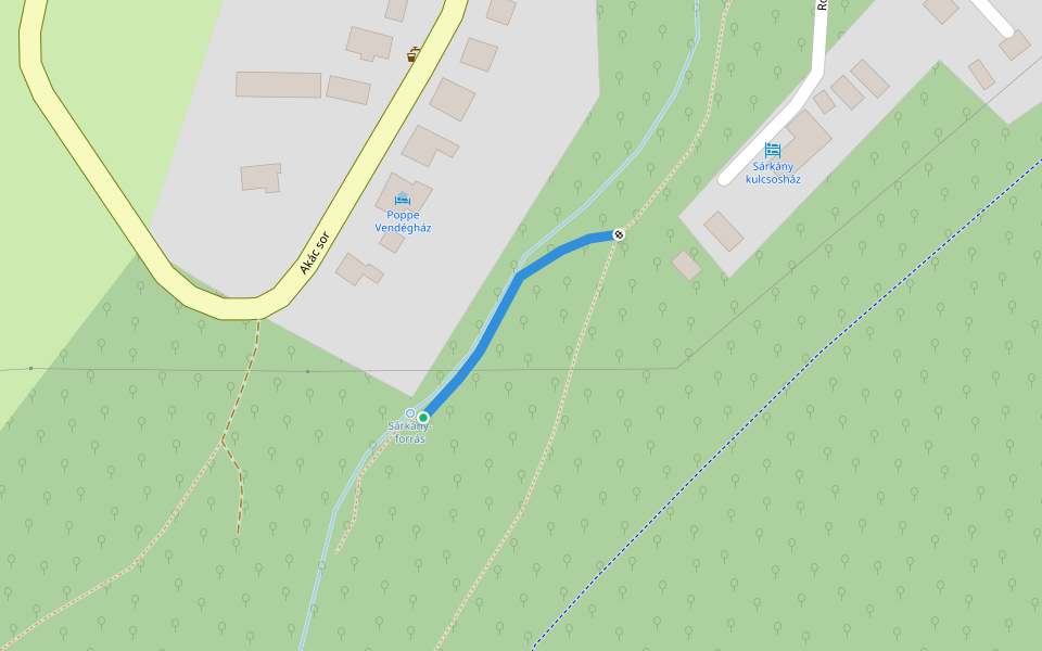 Z● (Sárkány-forrás) walking route map in Orfű