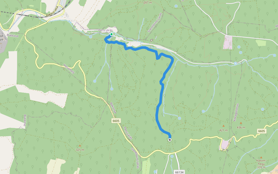P+ (Sás-völgy – DDP) walking route map in Bakonya