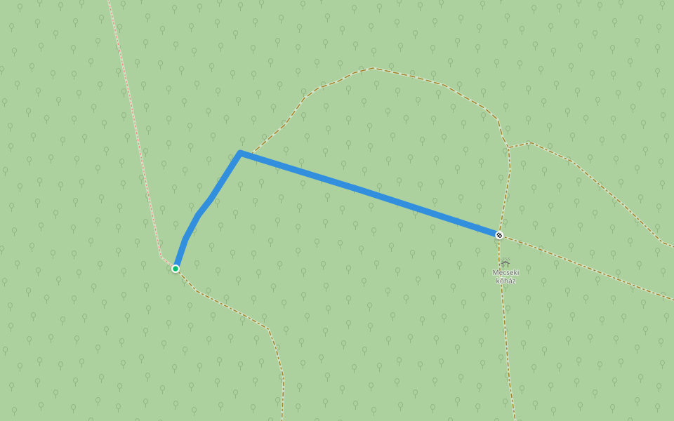 P■ (Kőház) walking route map in Bakonya