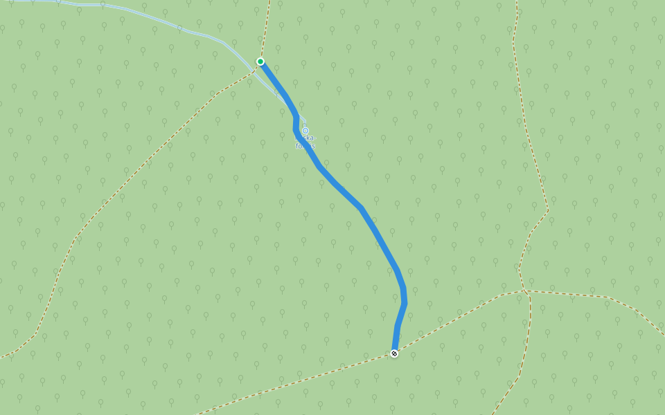 P● (Miska-forrás) walking route map in Bakonya