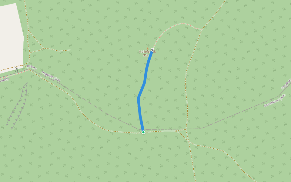 K▲ (Hollófészek) walking route map in Bakóca