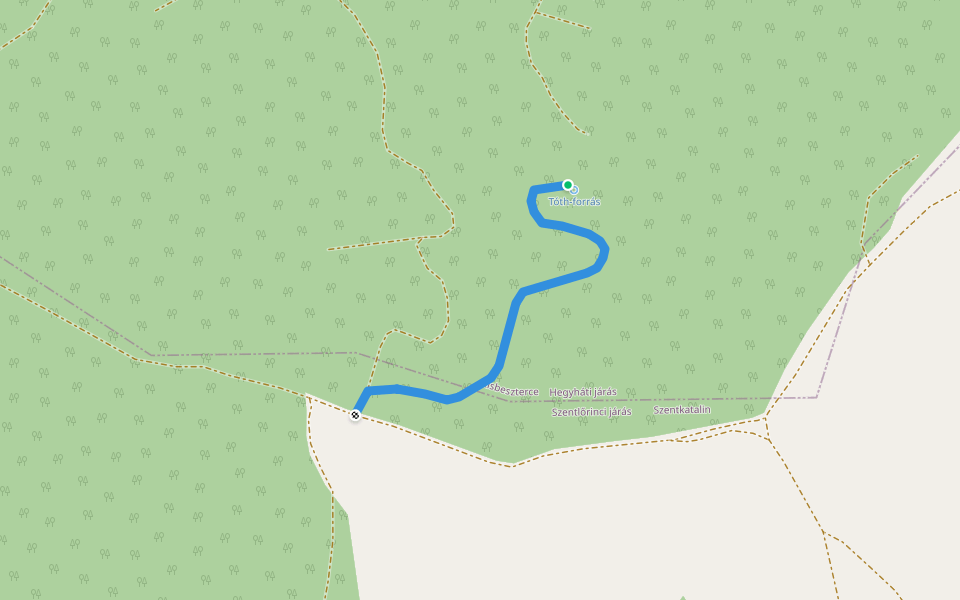 K● (Tóth-forrás) walking route map in Szentkatalin