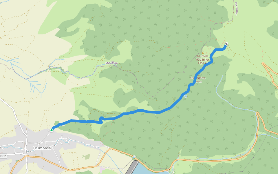 P+ walking route map in Frumoasa