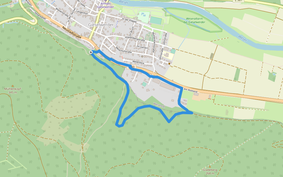Gieselwerder, Gi3 walking route map in Wesertal