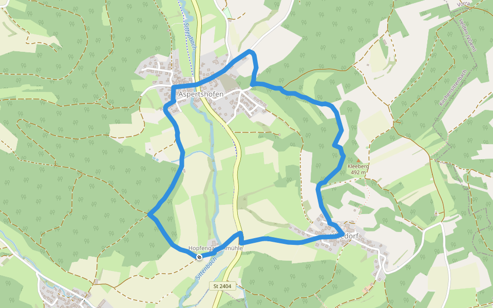 Kirchensittenbach 2 walking route map in Kirchensittenbach