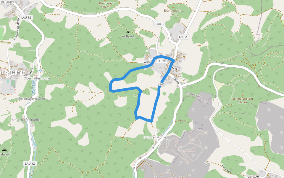 Grüner Pfad Ittling walking route map in Simmelsdorf