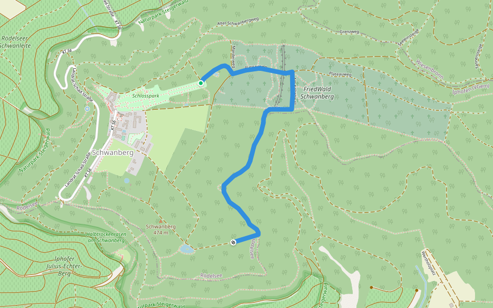 Rundgang Schwanbergsplateau - R6 walking route map in Rödelsee