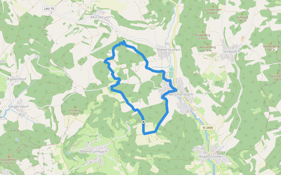 Kirchensittenbach 4 walking route map in Kirchensittenbach