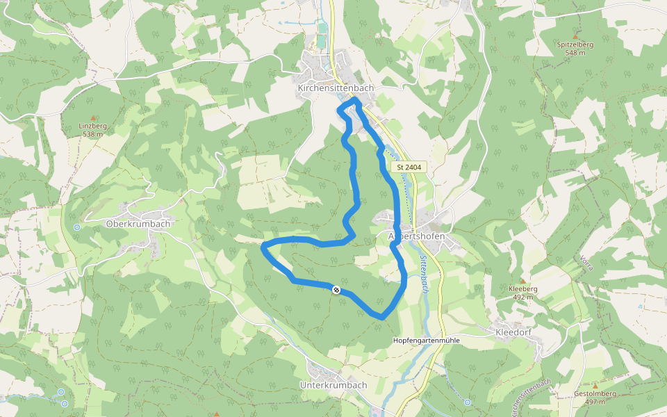Kirchensittenbach 5 walking route map in Kirchensittenbach