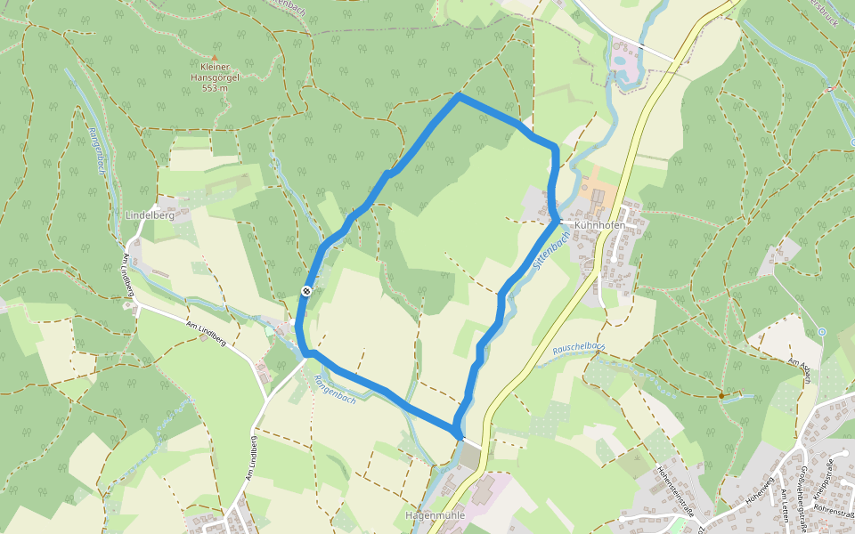 Kirchensittenbach 6a walking route map in Hersbruck