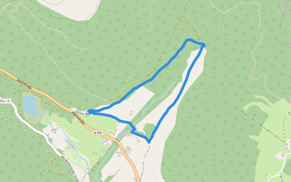 Wanderweg 73 (Pfaffenthal-Rundweg) walking route map in Ramsau bei Berchtesgaden