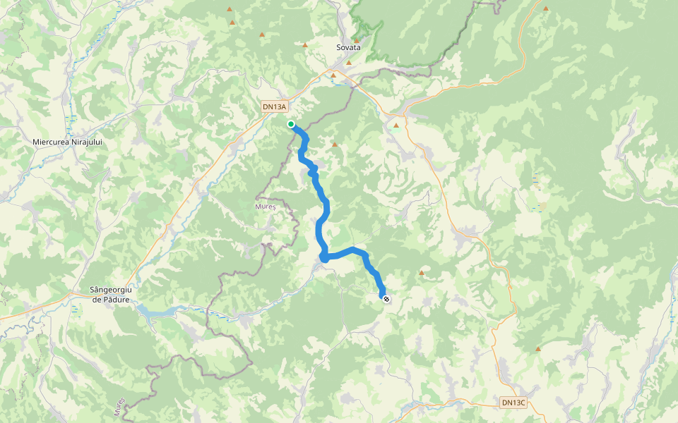 Via Mariae M05-48 Sărățeni - Inlăceni walking route map in Sărățeni