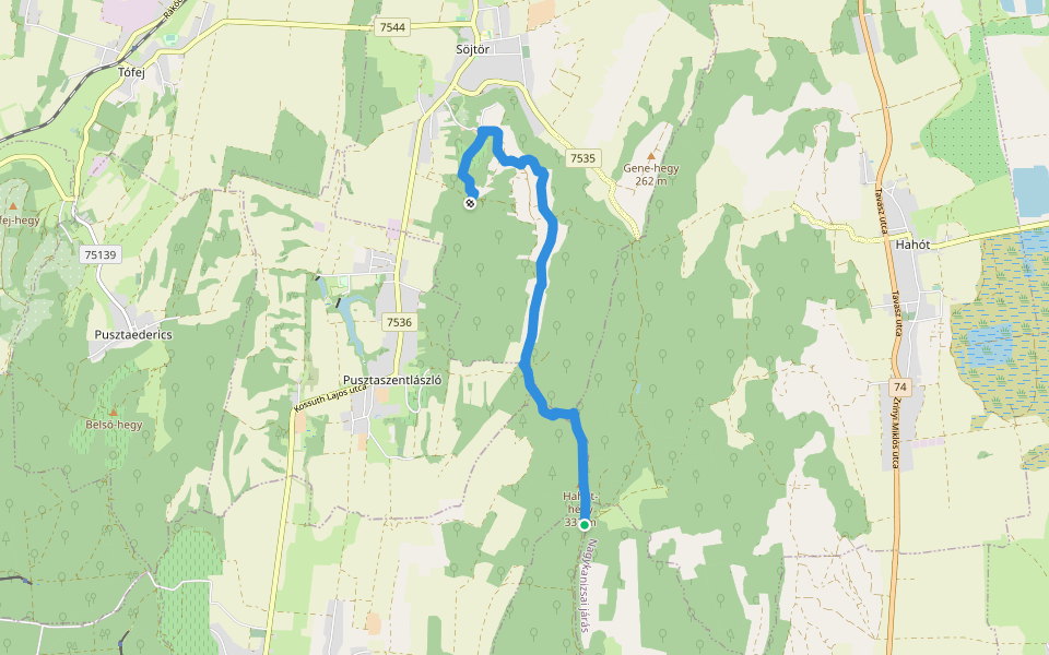 Z▲ walking route map in Pusztamagyaród