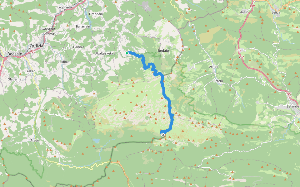 PR-GI 2008 Malloetako zeharkaldia walking route map in Amezketa
