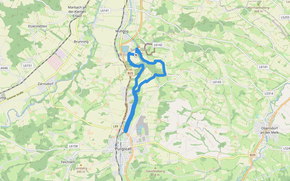 Türkensturzrunde walking route map in Hochrieß