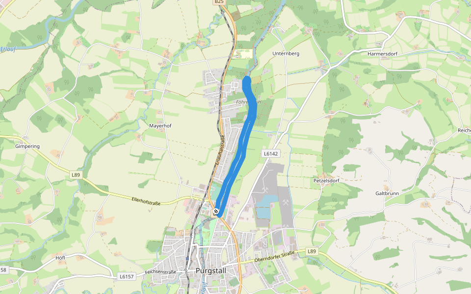 Praterstegrunde walking route map in Purgstall an der Erlauf