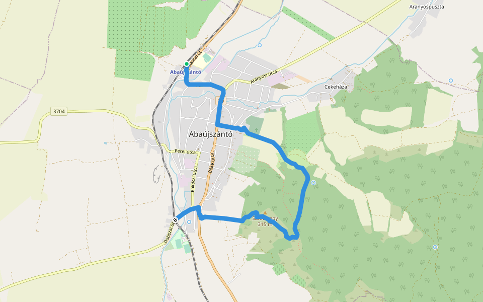 Z▲ (Abaújszántó) walking route map in Abaújszántó