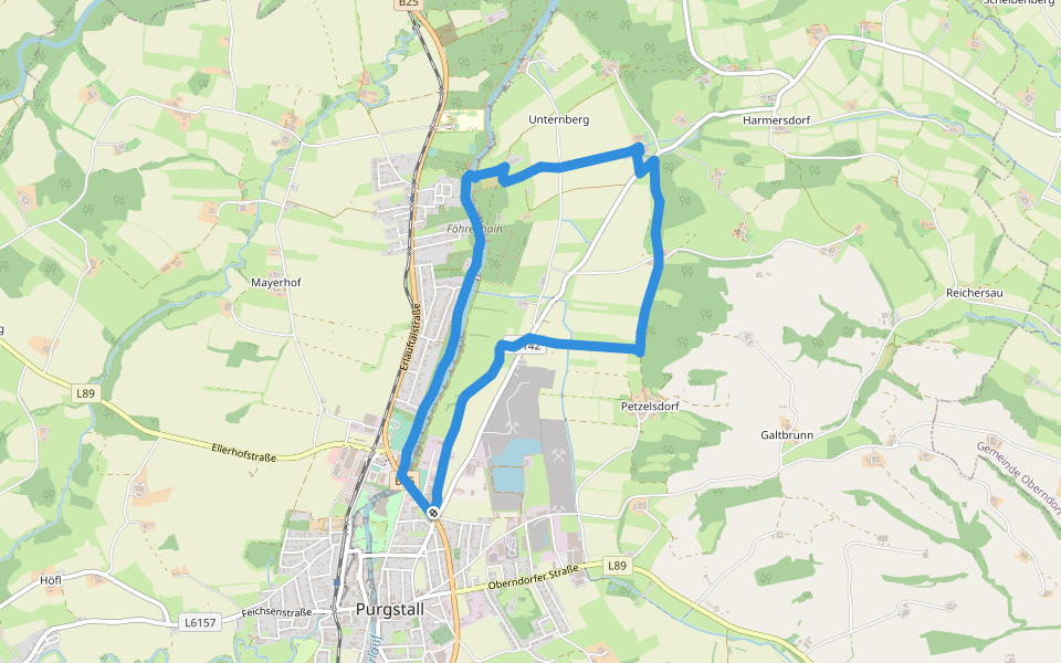 Petzelsdorfrunde walking route map in Purgstall an der Erlauf