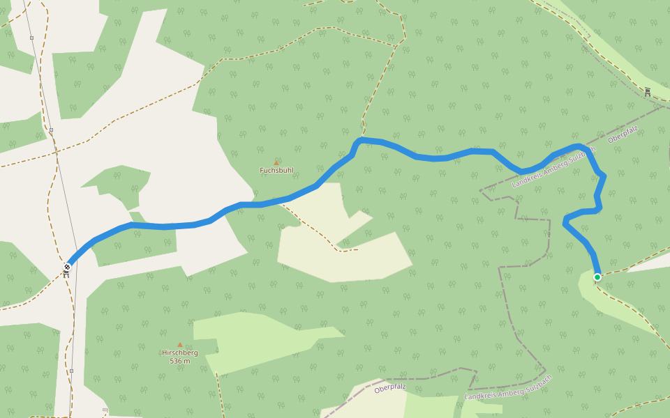 Heinrich-Scheuermann-Weg-Korbmachersteig walking route map in Hirschbach