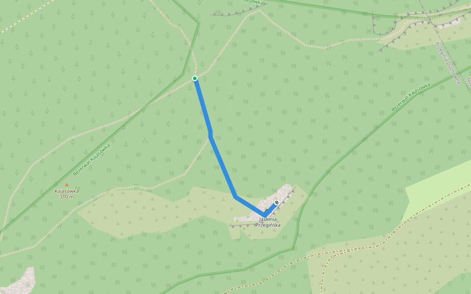 do Jaskini walking route map in Rybna