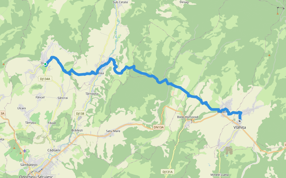 Via Mariae M05-50 Dealu - Vlăhita walking route map in Dealu