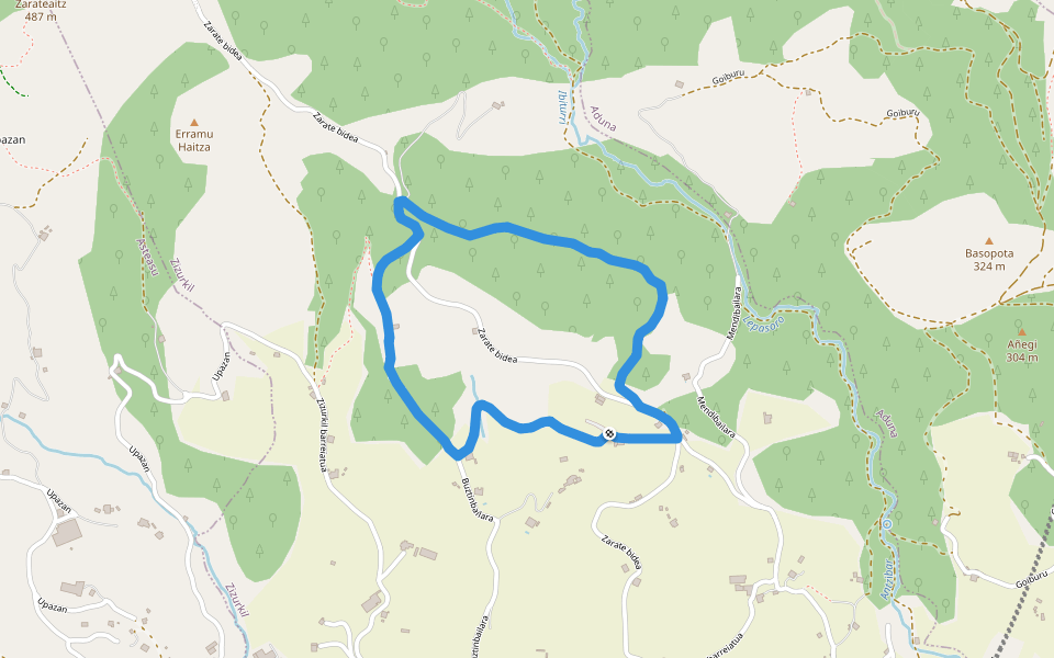 SL-GI 25 Zizurkilgo baserriak walking route map in Zizurkil