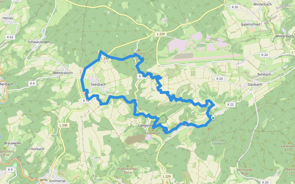 VitalTour: Willigisweg walking route map in Auen