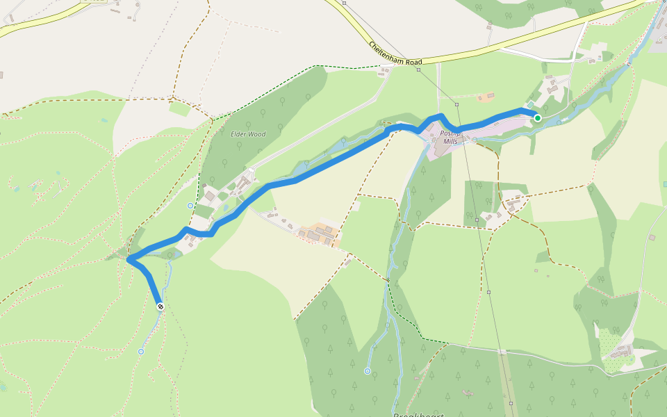 Isbourne Way walking route map in Winchcombe
