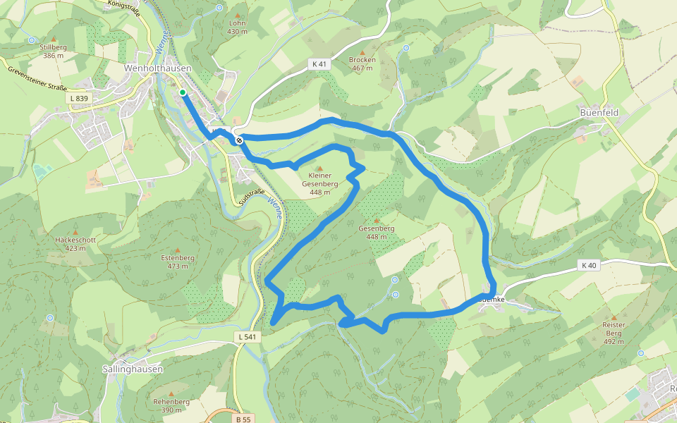 Wenholthausen Rundweg W2 walking route map in Eslohe (Sauerland)