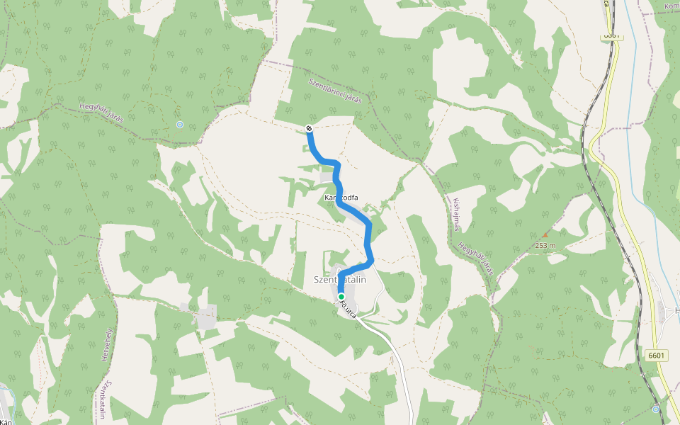 K■ (Szentkatalin) walking route map in Szentkatalin