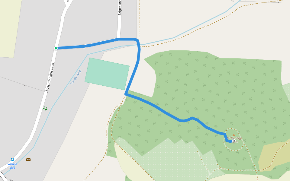 K▙ (Váralja – Vár-fő-hegy) walking route map in Váralja