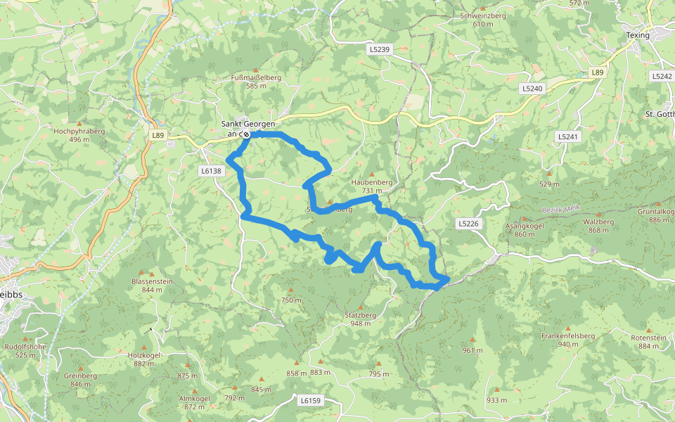 Dachsbergrunde (St. Georgen an der Leys) walking route map in Sankt Georgen an der Leys
