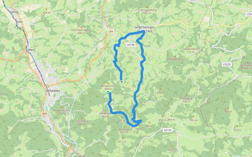 Melkursprung (St. Georgen an der Leys) walking route map in Ginning