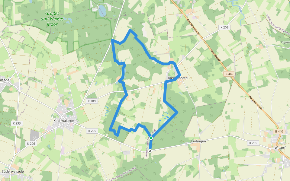 Nordpfad 'Federlohmühlen' walking route map in Visselhövede