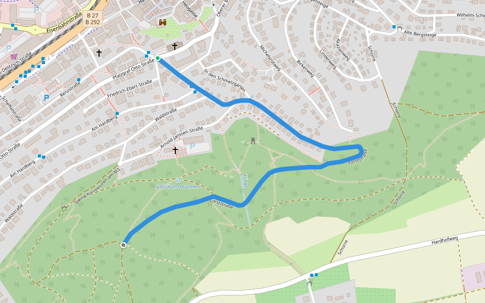 Rundwanderweg Mosbach 2: Hornberg-Weg walking route map in Mosbach