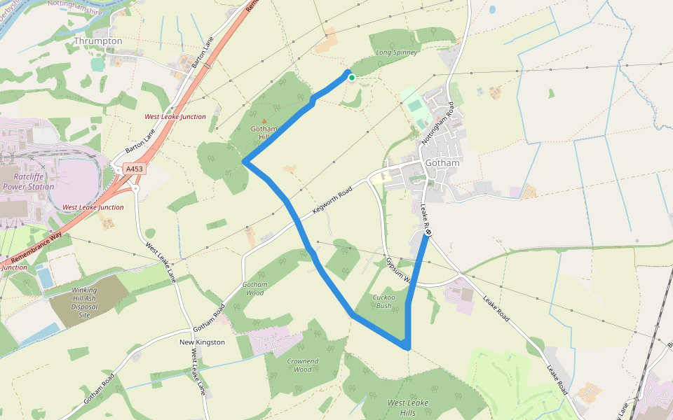 Gotham Heritage Trail walking route map in Gotham